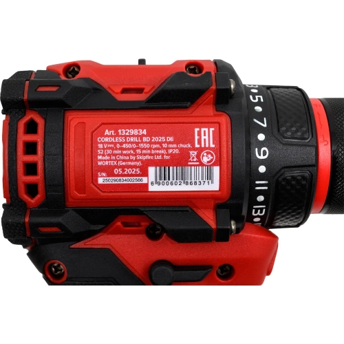 Аккумуляторная дрель-шуруповерт бесщеточная WORTEX BD 2025 DLi в чемодане ALL1 XLT, 18 В, 50 Н*м, 2x2 А*ч, БЗП 10 мм 1329837 фото 10 Аккумуляторная дрель-шуруповерт бесщеточная WORTEX BD 2025 DLi в чемодане ALL1 XLT, 18 В, 50 Н*м, 2x2 А*ч, БЗП 10 мм 1329837 фото 10