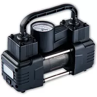 Двухцилиндровый компрессор AUTOVIRAZH 55 л/мин мини, с манометром, доп. спиральный шланг AV-010550