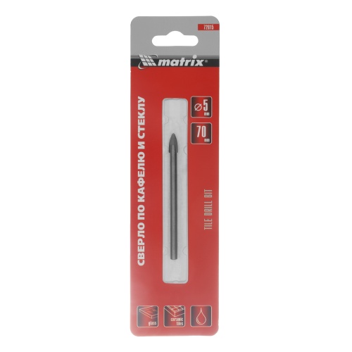 Сверло по керамической плитке, 5 мм, цилиндрический хвостовик Matrix фото 5