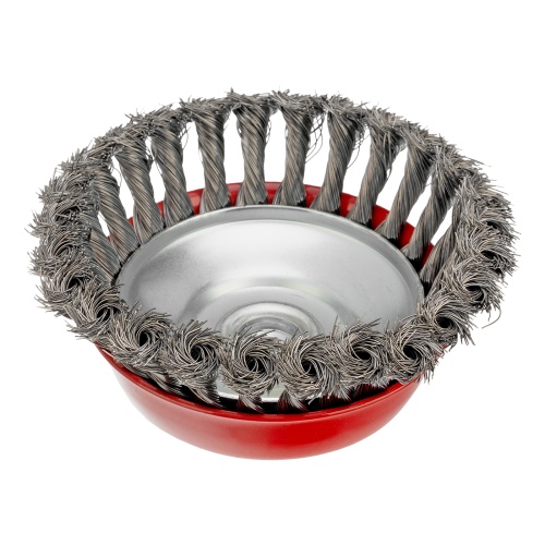 Щетка для УШМ, 125 мм, М14, "чашка", крученая проволока 0.35 мм Matrix фото 2