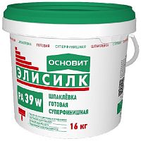 Шпаклевка готовая Основит Элисилк PA39 W суперфинишная супербелая 16 кг