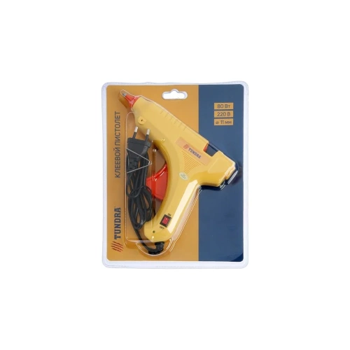Клеевой пистолет ТУНДРА 80 Вт, 220 В, выключатель, индикатор, антикапля, шнур 1.3 м, 11 мм 6074035 фото 8