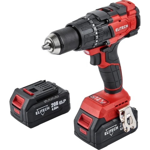 Дрель аккумуляторная ударная Elitech ДА 21УБЛ2 (20В, 2*4Ач, 120Нм) 205683