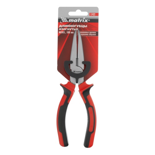 Длинногубцы изогнутые Nickel, 180 мм, никелированные, двухкомпонентные рукоятки Matrix фото 6 Длинногубцы изогнутые Nickel, 180 мм, никелированные, двухкомпонентные рукоятки Matrix фото 6