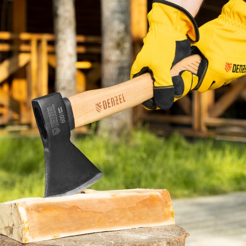 Топор, 600 г, кованый, буковое топорище Denzel фото 10