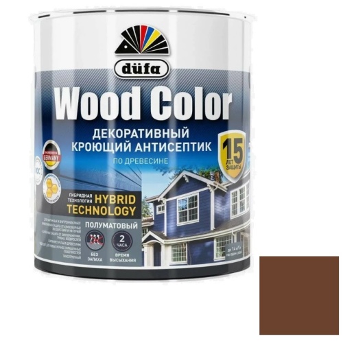 Антисептик кроющий Dufa Wood Color темный шоколад 2,5 л