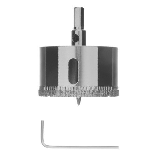 Сверло по керамической плитке и стеклу, 50 х 55 мм, шестигранный хвостовик, с центрующим сверлом Сибртех фото 3