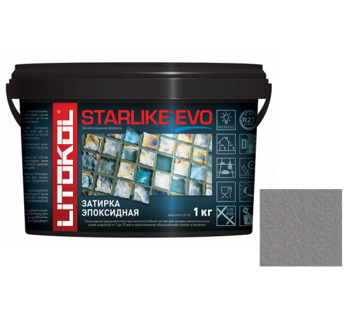 Затирка эпоксидная для швов Litokol Starlike Evo S.115 Grigio Seta серый шелк 1 кг