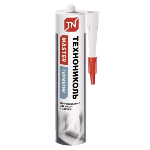 Герметик ТЕХНОНИКОЛЬ силиконизированный для ОКОН и ДВЕРЕЙ белый 280 мл. (12 шт.)