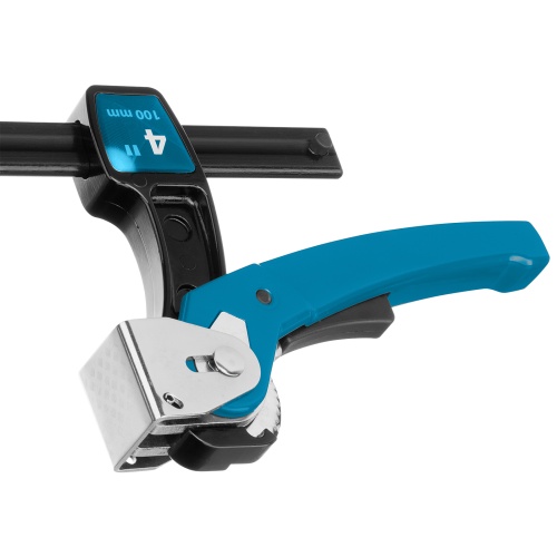 Струбцина реечная быстрозажимная 4, металлический корпус, рычажный храповой механизм, 100 мм Gross фото 5