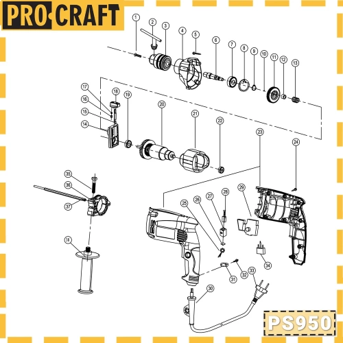 Дрель ударная PROCRAFT PS950 фото 10 Дрель ударная PROCRAFT PS950 фото 10