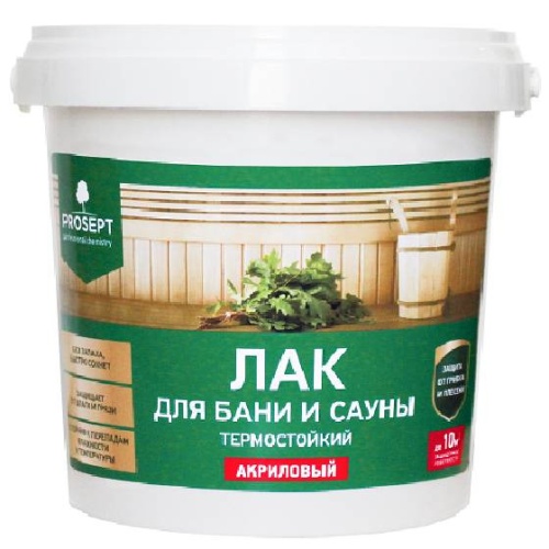 Лак для бани и сауны Prosept 054-09 0,9 л Лак для бани и сауны Prosept 054-09 0,9 л