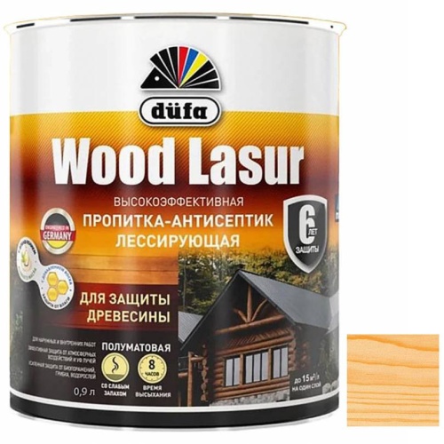 Пропитка лессирующая для защиты древесины Dufa Wood Lazur сосна 0,9 л