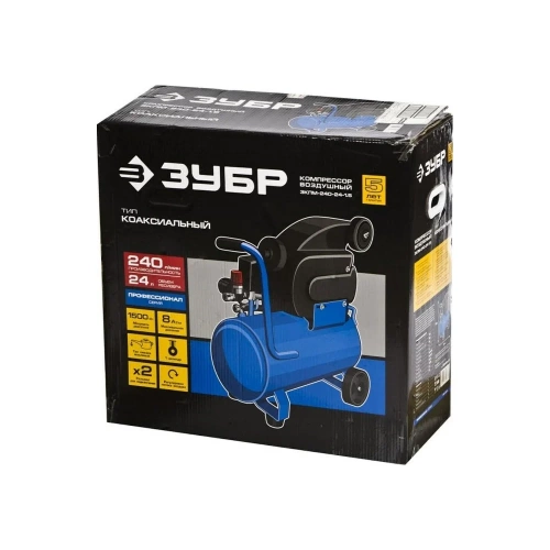 Масляный компрессор ЗУБР Профессионал 240 л/мин, 24 л, 1500 Вт ЗКПМ-240-24-1.5 фото 8