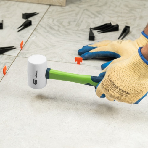 Киянка резиновая, 225 г, белая резина, фибергласовая рукоятка Сибртех фото 8