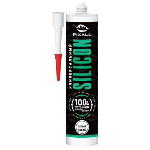 Герметик силиконовый FIXALL универсальный серый 300мл.