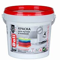 Краска для кухни и ванной акриловая Dali 20909 моющаяся база А 0,9 л