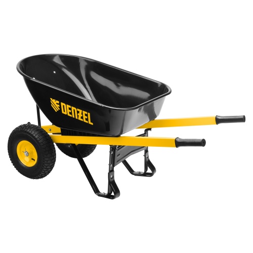 Тачка строительная, усиленная, объем 140 л, 250 кг, двухколесная, колесо 15х6.00-6 Denzel фото 3