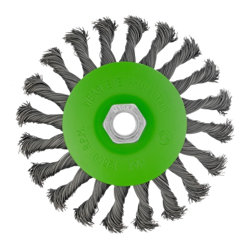 Щетка для УШМ, 125 мм, М14, "тарелка", крученая металлическая проволока Сибртех фото 3 Щетка для УШМ, 125 мм, М14, "тарелка", крученая металлическая проволока Сибртех фото 3