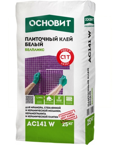 Клей для плитки Основит Белпликс AC141 W Класс С1T 25 кг