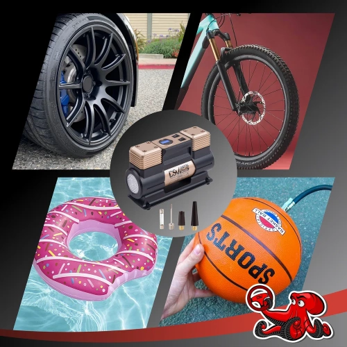 Двухцилиндровый компрессор DSV Smart, с LED фонарем, 75 л/мин 12 В, цифр. манометр 226000 фото 8