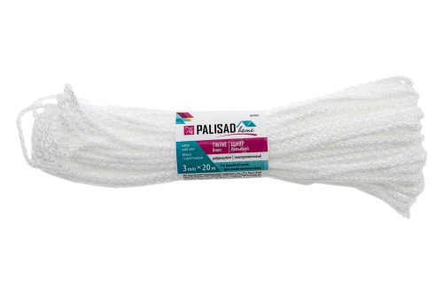 Шнур бельевой полипропиленовый с сердечником, 3 мм, L 20 м, белый, Home Palisad фото 10 Шнур бельевой полипропиленовый с сердечником, 3 мм, L 20 м, белый, Home Palisad фото 10