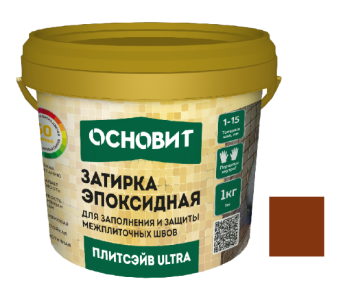 Затирка эпоксидная эластичная Основит Плитсэйв Ultra XE15 Е 1 кг темно-коричневый 042