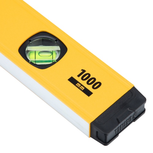 Уровень алюминиевый, магнит, фрезерованный, 3 глазка (1 зеркал.) 0,5 мм/м, 1000 мм Denzel фото 6