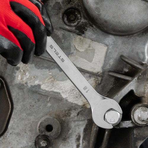 Ключ комбинированный, 18 мм, CrV, матовый хром Stels фото 6