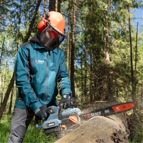 Пила цепная аккумуляторная SENIX X6 60V, 45 см, АКБ 4 Ач, ЗУ 3А CSX6-M1-EU фото 6