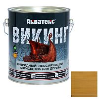Антисептик для дерева гибридный Акватекс Викинг лессирующий полуматовый Калужница 0,75 л