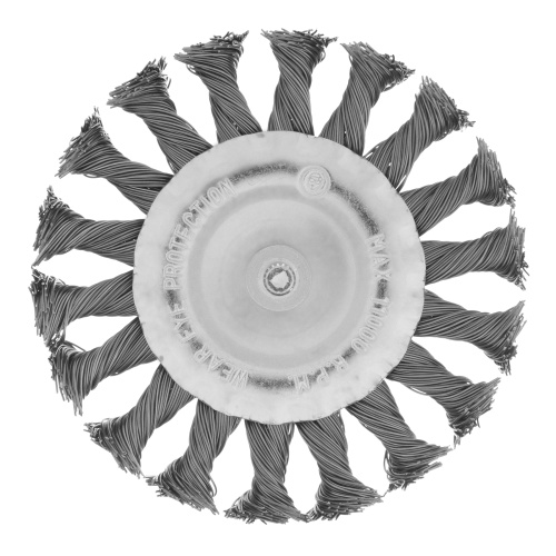 Щетка для дрели, 100 мм, плоская со шпилькой, крученая металлическая проволока Matrix фото 2