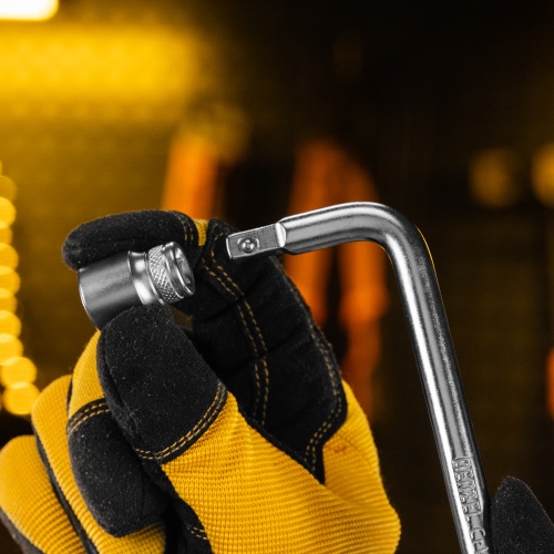 Вороток Г-образный, 150*40 мм, квадрат 1/4", CrV, матовый хром Denzel фото 7 Вороток Г-образный, 150*40 мм, квадрат 1/4", CrV, матовый хром Denzel фото 7