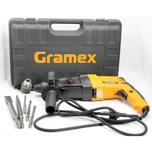 Перфоратор электрический Gramex HRH-980 (980Вт,0-1300об/мин,0-5500уд/мин,3,3Дж,3 реж,SDS+) кейс (1/4) 4195 фото 4 Перфоратор электрический Gramex HRH-980 (980Вт,0-1300об/мин,0-5500уд/мин,3,3Дж,3 реж,SDS+) кейс (1/4) 4195 фото 4