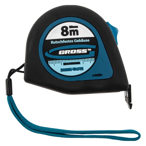 Рулетка "Ergonomisch",8 м x 25 мм,магнитный обрезиненный зацеп Gross фото 2