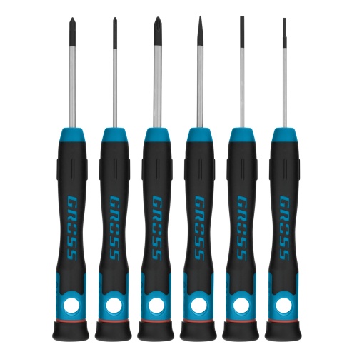 Набор отверток для точной механики, CrMo, двухкомпонентные рукоятки, 6 шт, пластиковый бокс Gross Набор отверток для точной механики, CrMo, двухкомпонентные рукоятки, 6 шт, пластиковый бокс Gross