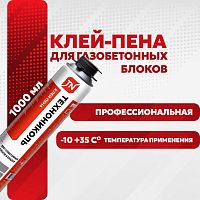 Клей-пена ТЕХНОНИКОЛЬ для газобетонных блоков и кладки 900 г