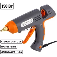 Клеевой пистолет TDM ELECTRIC КП-150 11,3 мм, подставка, терморегулятор, шнур 1,5 м, 150 Вт, Т=220 С Алмаз SQ1024-0104