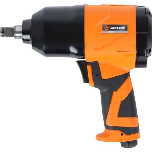 Гайковерт пневматический ударный композитный Airline 1/2"DR 330Нм PRO с головками 17пр. (9-27мм), кейс ATAZ101