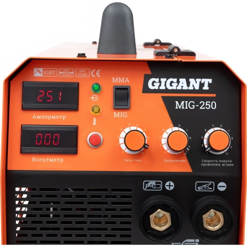 Сварочный полуавтомат - инвертор (250 A; EURO; ПВ 60%) Gigant MIG-250 фото 10 Сварочный полуавтомат - инвертор (250 A; EURO; ПВ 60%) Gigant MIG-250 фото 10