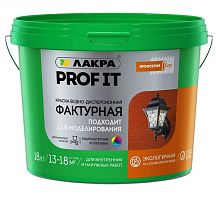 Краска водно-дисперсионная фактурная Лакра Prof It белая матовая 18 кг