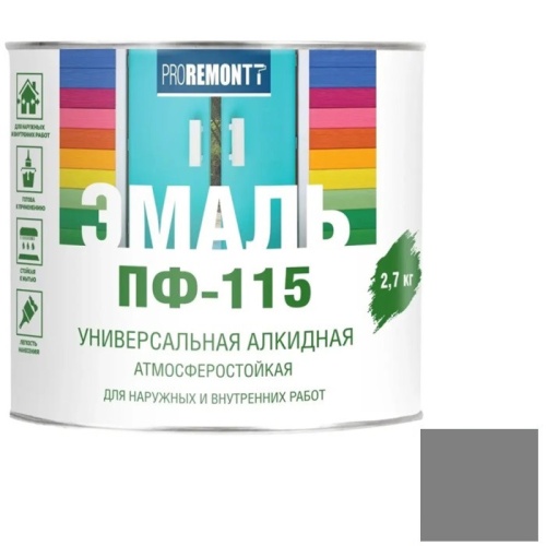Эмаль Proremontt ПФ-115 RAL 7004 серая 2,7 кг