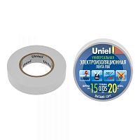 Изолента ПВХ Uniel UIT-135P 15 мм белая 20 м