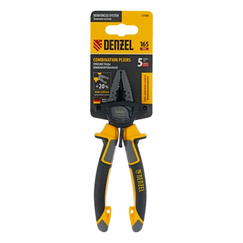 Плоскогубцы комбинированные 165 мм, трехкомпонентные рукоятки Denzel фото 6