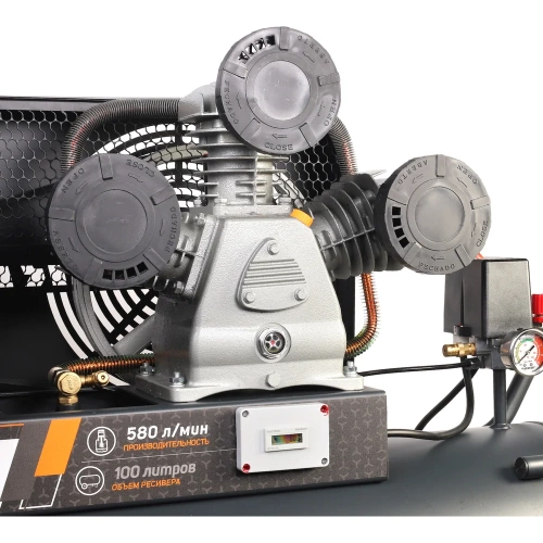 Компрессор Patriot KRX 580 L100 D, поршневой, ременной, масляный, 580 л/мин, 100 л, 10 бар, 3 кВт, 400 В 545302330 фото 3