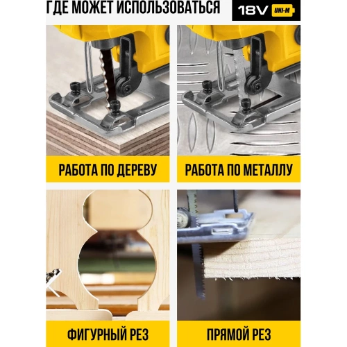 Лобзик аккумуляторный Kolner 18V UNI-M Standard, дер/мет 100/5мм, KJS 18-100-1K, БЗП, 8021200014 фото 4 Лобзик аккумуляторный Kolner 18V UNI-M Standard, дер/мет 100/5мм, KJS 18-100-1K, БЗП, 8021200014 фото 4