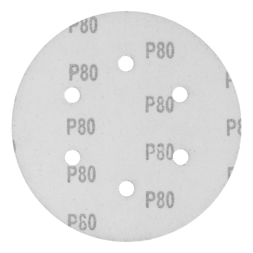 Круг абразивный на ворсовой подложке под "липучку", перфорированный, P 80, 150 мм, 5 шт Matrix фото 3