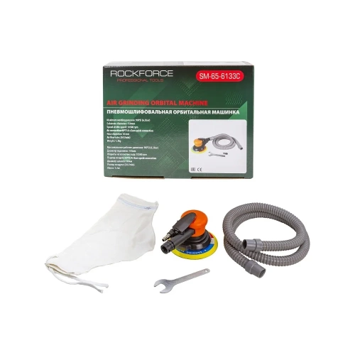Пневмошлифовальная орбитальная машинка Rockforce 6" с принудительной системой пылеотвода эксцентриковая 5мм, 150мм, 10500об/мин, 84л/мин, 6.3bar RF-SM-65-6133C 26223 Пневмошлифовальная орбитальная машинка Rockforce 6" с принудительной системой пылеотвода эксцентриковая 5мм, 150мм, 10500об/мин, 84л/мин, 6.3bar RF-SM-65-6133C 26223