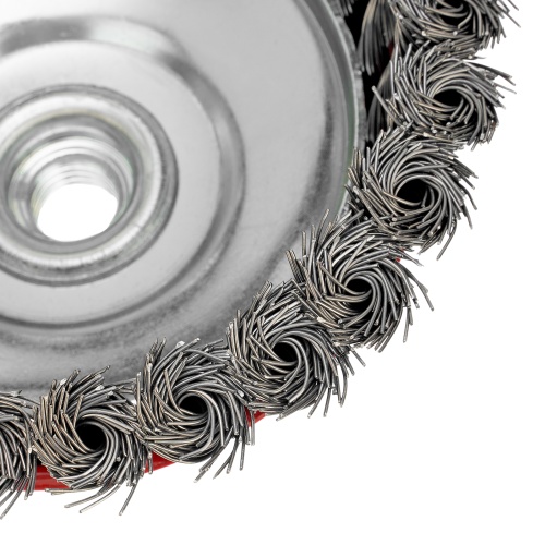 Щетка для УШМ, 125 мм, М14, "чашка", крученая проволока 0.5 мм Matrix фото 5