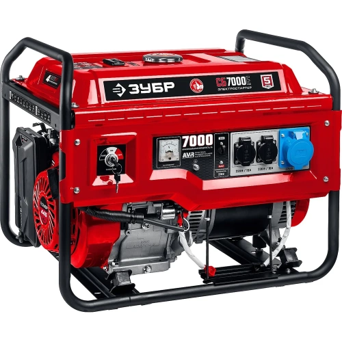 Бензиновый генератор с электростартером ЗУБР 7000 Вт СБ-7000Е